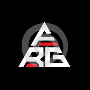 FRG triangle letter logo design with triangle shape. FRG triangle logo design monogram. FRG triangle vector logo template with red