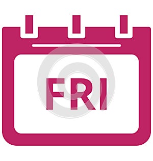 Fri, friday Special Event day Vector icon that can be easily modified or edit.