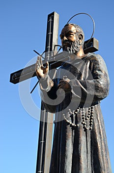 Friar Pio - Padre Pio with a cross photo