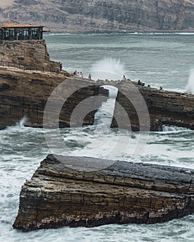 The friar\'s jump in Chorrillos Lima Peru