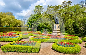 Friary Gardens with a statue of the 3rd Marquess of Bute