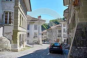 Street view of OLD Town Fribourg, Switzerland