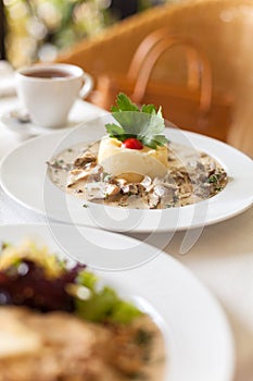 Fricassee of veal in a mild cream sauce