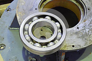 Friction bearing. Detail of an asynchronous electric motor. Repa