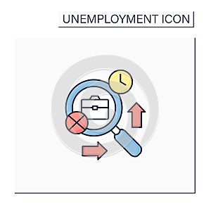 Frictional unemployment color icon