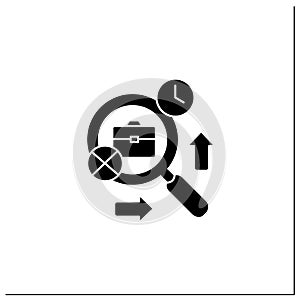 Frictional unemployment glyph icon photo