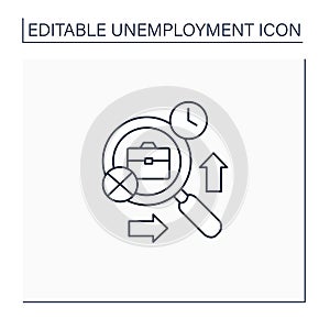 Frictional unemployment line icon