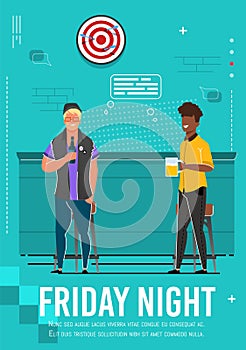 Friday Night Flyer with Relaxing Multiracial Men