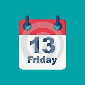 Friday the 13th calendar. Vector illustration flat design
