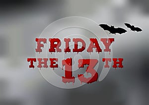 Friday the thirteenth poster with fog texture on background.
