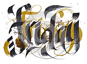 Friday watercolor calligraphy