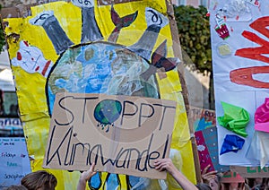 Fridays for Future Stops Climate Change poster in German