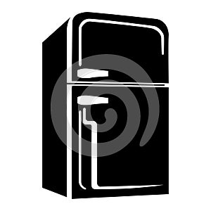 Fridge black vector icon on white background
