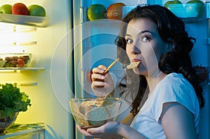 Fridge with food photo