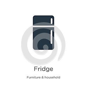 Fridge icon vector. Trendy flat fridge icon from furniture collection isolated on white background. Vector illustration can be