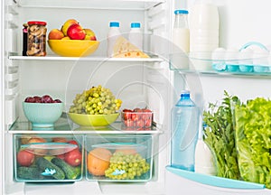 Fridge inseide with food