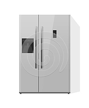 Fridge vector illustration , doors refrigerator, kitchen freezer