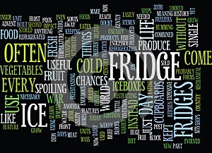 Fridges A Brief History On How They Have Evolved Word Cloud Concept photo