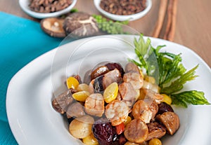 Fried assorted five kind of Chinese nuts