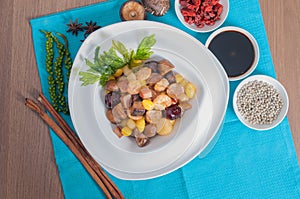 Fried assorted five kind of Chinese nuts