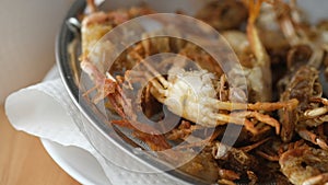 Fried baby soft shell crab