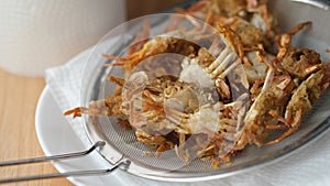 Fried baby soft shell crab