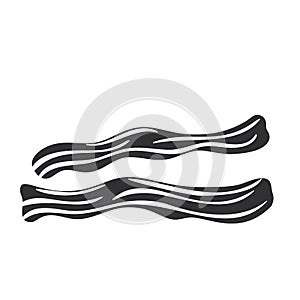 Fried bacon glyph icon