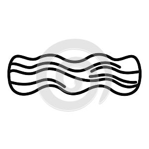 Fried bacon icon outline vector. Meat crispy