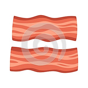 fried bacon isolated