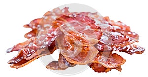 Fried Bacon isolated on white