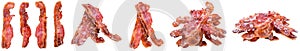 Fried Bacon isolated on white