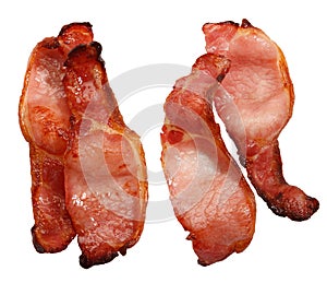 Fried bacon rashers two pairs