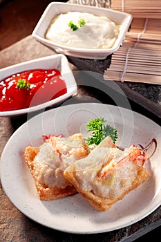 Fried baked prawn