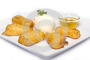 Fried banana fritters