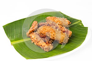 Fried banana or pisang goreng, a popular snack in Malaysia, Indonesia and Thailand photo