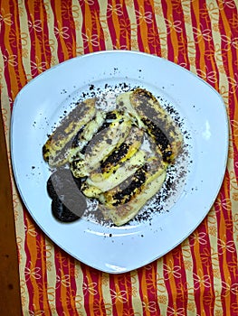 Fried Banana with Topping Oreo