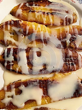 Fried Bananas With Condensed Milk Dessert