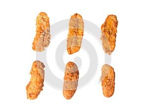 Fried bananas isolated on white background, Kluay Tod - Thai dessert