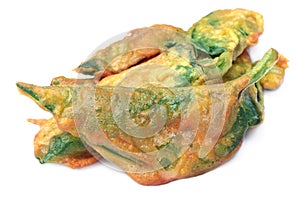 Fried Basella alba or malabar spinach