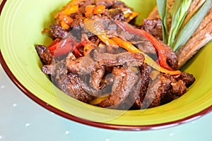 fried beef with vegetables