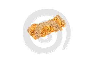 Fried breaded chicken fillet isolated on white background