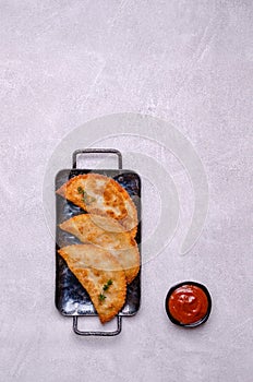 Fried burekas with filling