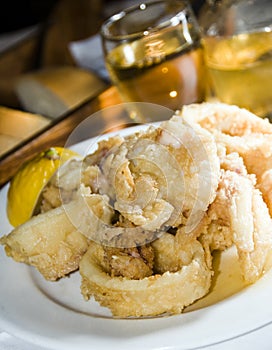 Fried calamari greek island food specialty