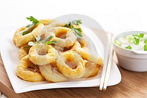 Fried calamari rings