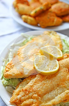 Fried catfish with hushpuppies