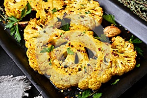 Fried cauliflower steak