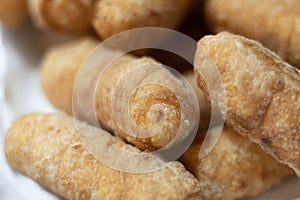 Fried cheese fingers, tequenos stuffed with white cheese photo