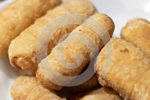 Fried cheese fingers, tequenos stuffed with white cheese photo