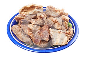 Fried chicharron pork rinds