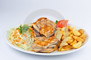 Grilled chicken with garnish